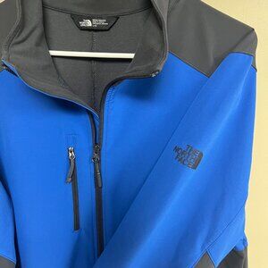 The North Face Men's Windwall Tech Stretch Softshell Jacket Blue and Dark Gray